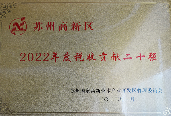 2022年度税收贡献二十强